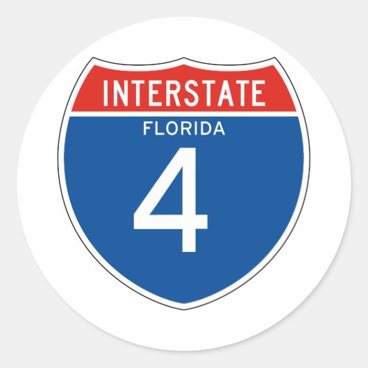 Interstate Sign 4 - Florida Ronde Sticker (Voorkant)
