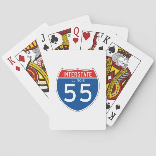 Interstate Sign 55 - Illinois Speelkaarten (Achterkant)
