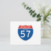Interstate Sign 57 - Illinois Briefkaart (Staand voorkant)