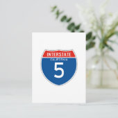 Interstate Sign 5 - Californië Briefkaart (Staand voorkant)