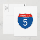 Interstate Sign 5 - Californië Briefkaart (Voorkant / Achterkant)