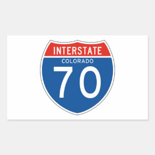 Interstate Sign 70 - Colorado Rechthoekige Sticker
