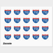 Interstate Sign 710 - Californië Vierkante Sticker (Vel)