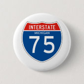 Interstate Sign 75 - Michigan Ronde Button 5,7 Cm (Voorkant)