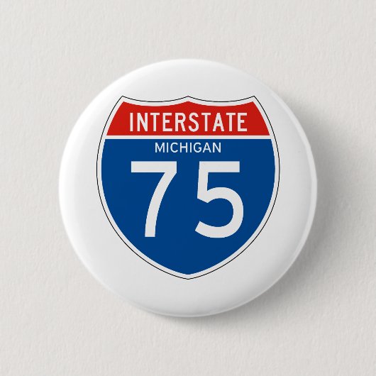 Interstate Sign 75 - Michigan Ronde Button 5,7 Cm (Voorkant)