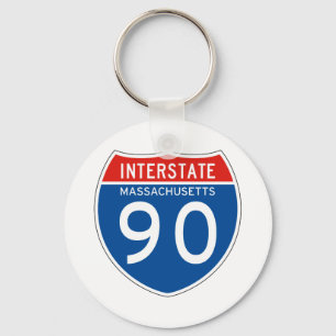 Interstate Sign 90 - Massachusetts Sleutelhanger
