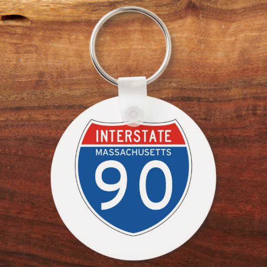 Interstate Sign 90 - Massachusetts Sleutelhanger (Voorkant)