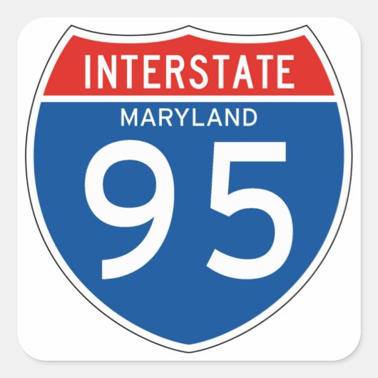 Interstate Sign 95 - Maryland Vierkante Sticker (Voorkant)