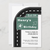 Interstate Sign Birthday Invitation Kaart (Voorkant)