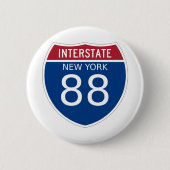 Interstate Sign van New York Ronde Button 5,7 Cm (Voorkant)