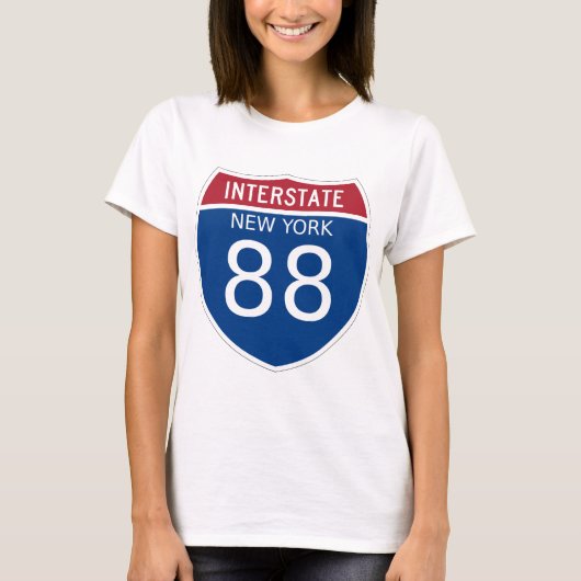 Interstate Sign van New York T-shirt (Voorkant)