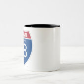 Interstate Sign van New York Tweekleurige Koffiemok (Center)