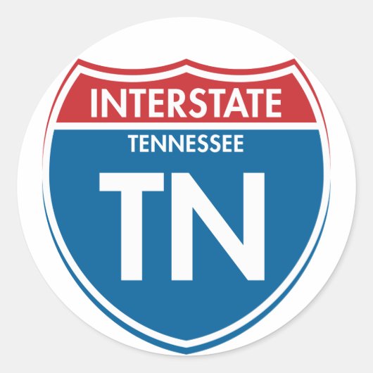 Interstate Tennessee Ronde Sticker (Voorkant)