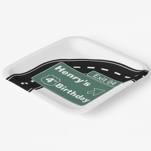 Interstate Verjaardagspapier Bord 9"Vierkant (Gebogen)