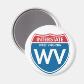 Interstate West Virginia WV Magneet (Voorkant / Achterkant)