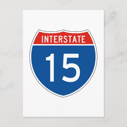 Interstatenbord 15 briefkaart (Voorkant)
