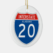 Interstatenbord 20 - Alabama Keramisch Ornament (Rechts)