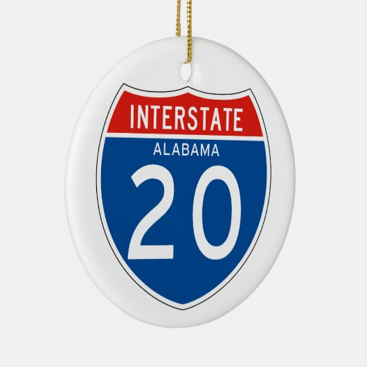 Interstatenbord 20 - Alabama Keramisch Ornament (Rechts)