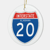 Interstatenbord 20 - Alabama Keramisch Ornament (Links)
