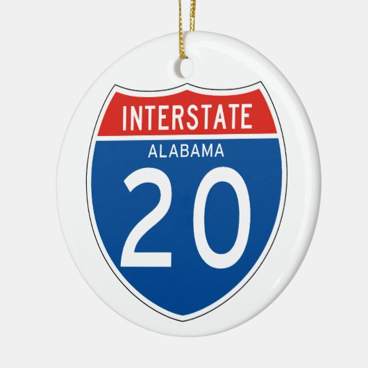 Interstatenbord 20 - Alabama Keramisch Ornament (Links)