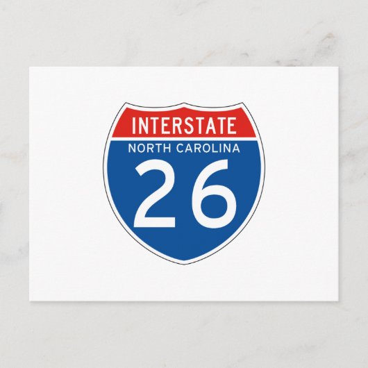 Interstatenbord 26 - North Carolina Briefkaart (Voorkant)