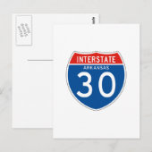 Interstatenbord 30 - Arkansas Briefkaart (Voorkant / Achterkant)
