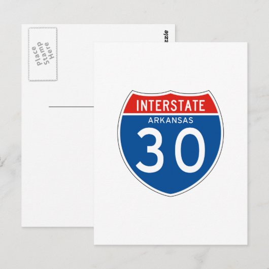 Interstatenbord 30 - Arkansas Briefkaart (Voorkant / Achterkant)