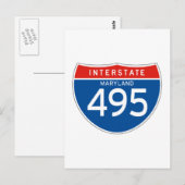 Interstatenbord 495 - Maryland Briefkaart (Voorkant / Achterkant)