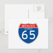 Interstatenbord 65 - Alabama Briefkaart (Voorkant / Achterkant)