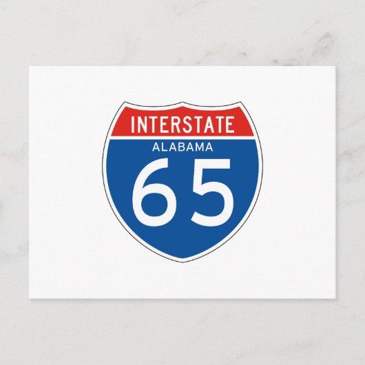 Interstatenbord 65 - Alabama Briefkaart (Voorkant)
