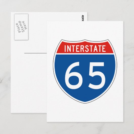 Interstatenbord 65 briefkaart (Voorkant / Achterkant)