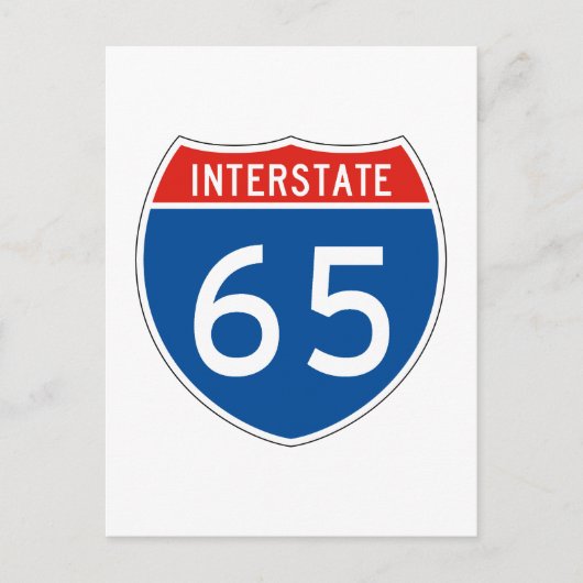 Interstatenbord 65 briefkaart (Voorkant)