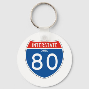 Interstatenbord 80 - Ohio Sleutelhanger
