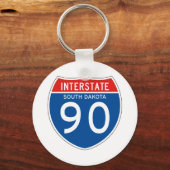 Interstatenbord 90 - South Dakota Sleutelhanger (Voorkant)