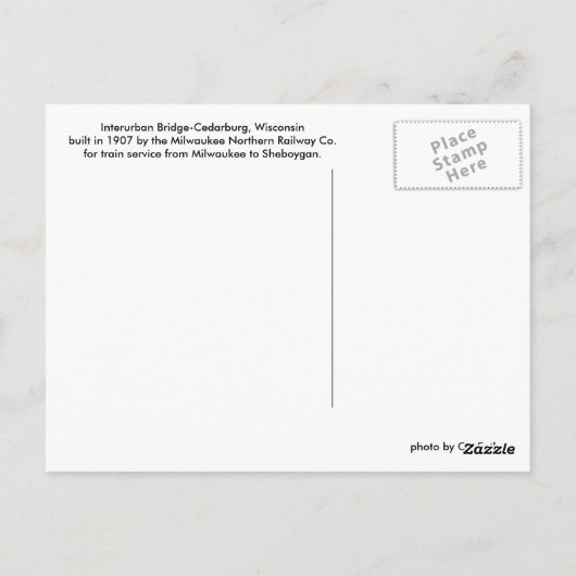 Interstedelijke brug briefkaart (Achterkant)