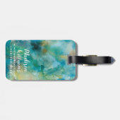 Interstellair | Blauwgroen blauw luchtruim Bagagelabel (Achterkant horizontaal)