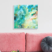 Interstellair | Blauwgroen blauw luchtruim Canvas Afdruk (Insitu (Woonkamer))