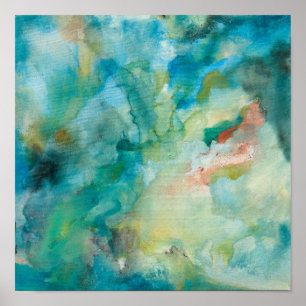 Interstellair   Blauwgroen blauw luchtruim Poster