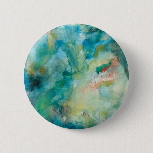 Interstellair | Blauwgroen blauw luchtruim Ronde Button 5,7 Cm (Voorkant)