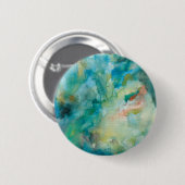 Interstellair | Blauwgroen blauw luchtruim Ronde Button 5,7 Cm (Voorkant /achterkant)