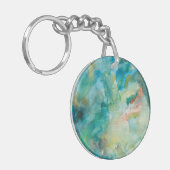 Interstellair | Blauwgroen blauw luchtruim Sleutelhanger (Voorkant Links)