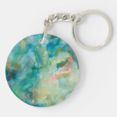 Interstellair | Blauwgroen blauw luchtruim Sleutelhanger (Achterkant)