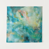 Interstellair | Blauwgroen blauw luchtruim Wandkleed (Voorkant)