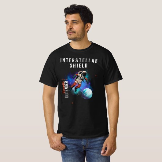 Interstellair Schild Kosmische Verdediger T-shirt (Voorkant volledig)