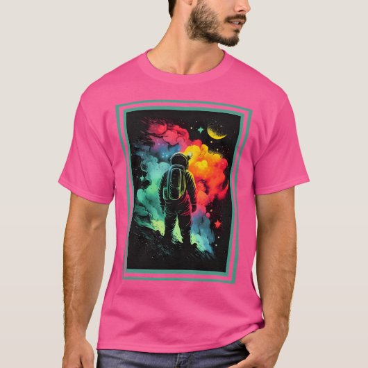 Interstellaire Odyssee Levendige Astronaut Verkenn T-shirt (Voorkant)