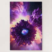 Interstellaire paarse nebuluswolken in het zonnest legpuzzel (Verticaal)