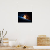 Interstellaire planeetbotsing en kosmisch licht poster (Keuken)