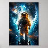 Interstellaire reiziger Astronaut Aarde Ruimtekuns Poster (Voorkant)
