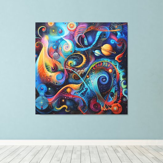 Interstellaire rhapsodie canvas afdruk (Insitu (Houten vloer))