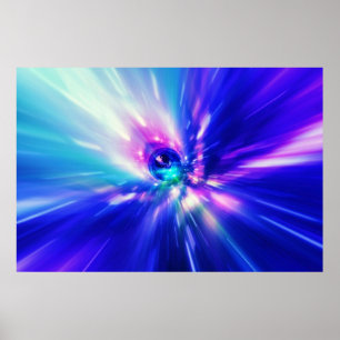 Interstellaire tijdreis en hypersprong in ruimte F Poster